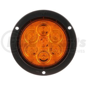818A-7 by PETERSON LIGHTING - 817A-7/818A-7 LumenX® 4" Round LED Front and Rear Turn Signal, AMP - Amber Flange Mount