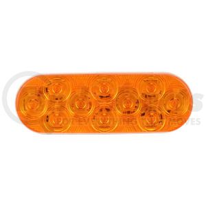 821A-10 by PETERSON LIGHTING - LED Turn Signal, Front & Rear Oval, Grommet-Mount 6.5"X2.25" Multi-volt, amber, poly bag