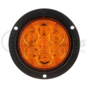 824A-7 by PETERSON LIGHTING - 824A-7/826A-7 LumenX® 4" Round LED Front and Rear Turn Signal, PL3 - Amber Flange Mount
