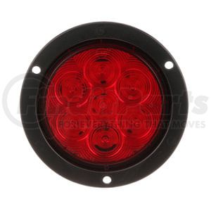 824R-7 by PETERSON LIGHTING - LED Stop/Turn/Tail, Round, Flange-Mount 4", red, poly bag