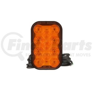 850A by PETERSON LIGHTING - LED Turn Signal, Rectangular, Rear ECE, & Dot 6.5' Leads 5.30"X3.44" Multi-volt, amber, bulk pack