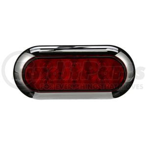 V423XR-4 by PETERSON LIGHTING - LED Stop/Turn/Tail, Oval, w/ Chrome Flange, 7.88"X3.63", Multi-volt, red, Viz Pack