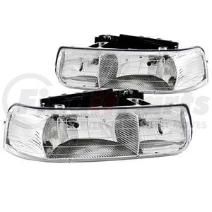 111011 by ANZO - Crystal Headlight Set; Clear Lens; Chrome Housing; Pair;