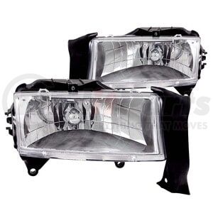 111021 by ANZO - Crystal Headlight Set; Clear Lens; Chrome Housing; Pair;