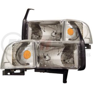 111068 by ANZO - Crystal Headlight Set; Clear Lens; Chrome Housing; Pair;