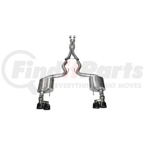 14335BLK by CORSA - 3.0in. Cat-Back Dual Rear Exit with Twin 4.0in. Black PVD Pro-Series Tips