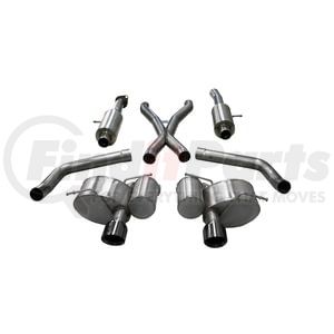 14466BLK by CORSA - 2.75in. Cat-Back Dual Rear Exit with Single 4.5in. Black PVD Pro-Series Tips