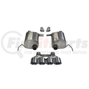 14762 by CORSA - 2.75in. Valve-Back Dual Rear Exit with Quad 4.5in. Polished Pro-Series Tips