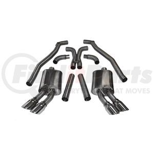 14971 by CORSA - 3.0in. Cat-Back Dual Rear Exit with Twin 4.0in. Polished Pro-Series Tips