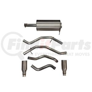 21035 by CORSA - 3.0in. Cat-Back Dual Rear Exit with Single 5.0in. Satin Polished Straight Cut Tip