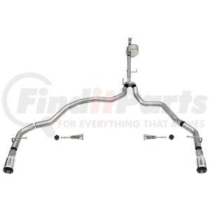 21146 by CORSA - 3.0in. Dual Rear Exit Catback Exhaust System with Flat Cut 4.0in. Dual Wall Tips
