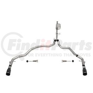 21167BLK by CORSA - 3.0in. Dual Rear Exit Catback Exhaust System with Flat Cut 4.0in. Dual Wall Tips