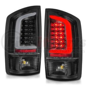 311368 by ANZO - Tail Light Assembly; LED; Clear Lens; Black Housing; w/Light Bar; Pair;