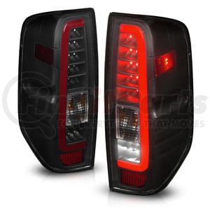 311444 by ANZO - Tail Light Assembly; LED; Smoke Lens; Black Housing; Pair;