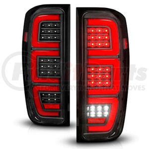 311457 by ANZO - Tail Light Assembly; Full LED; LED Tube; Sequential Signal; Black Housing; Clear Lens; Pair;