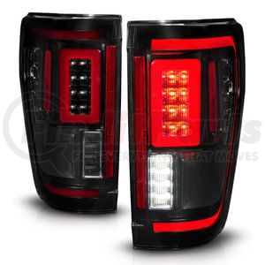 Anzo 311474 Tail Light Set Tail Light Assembly; Sequential LED Turn Signal; Black Smoke Housing; BLIS Cover; Clear Lens;