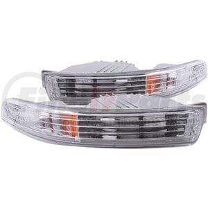 511020 by ANZO - Euro Parking Lights; Clear Lens; Chrome Housing; Amber Reflector; Pair;