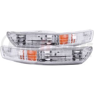 511021 by ANZO - Euro Parking Lights; Clear Lens; Chrome Housing; Amber Reflector; Pair;