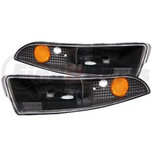 511045 by ANZO - Euro Parking Lights; Clear Lens; Black Housing; Amber Reflector; Pair;