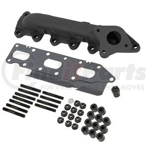 1043004 by BD DIESEL - Exhaust Manifold; Right; Passenger Side; Incl. Manifold/Cross Over Tube/EGR Port; High Temp Black Coated;