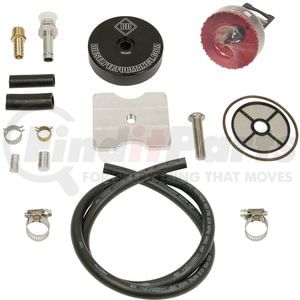 1050330 by BD DIESEL - Flow-MaX Tank Sump Kit; Incl. FloxMax Sump Body/Mesh Screen/Plate Clamp/3 in. Hole Saw/Fuel Hoses/Hardware;