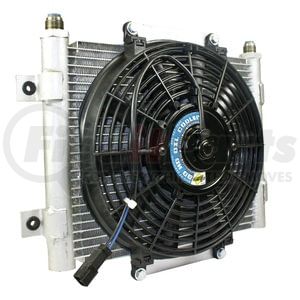 1300611 by BD DIESEL - Xtruded Auxiliary Transmission Oil Cooler; Incl. Fan; -10 JIC Male Connection;