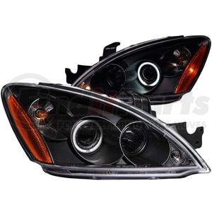 121102 by ANZO - Projector Headlight Set w/Halo; Clear Lens; Black Housing; Pair; CCFL;