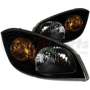 121154 by ANZO - Crystal Headlight Set; Clear Lens; Black Housing; Pair;