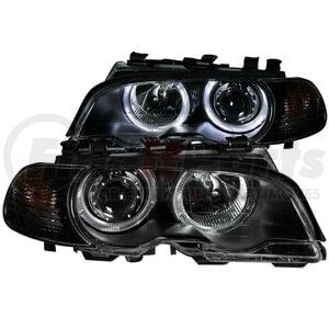 121269 by ANZO - Projector Headlight Set w/Halo; Clear Lens; w/ Halo Black;