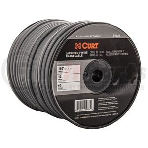 CURT Manufacturing 57038 Trailer Tow Harness 2-Wire Jacketed Trailer Brake Cable, 180' Spool, 12 Gauge Wire