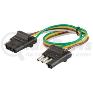 CURT Manufacturing 58381 Trailer Connector Kit 4-Way Flat Connector Plug/Socket with 12in. Wires (Packaged)
