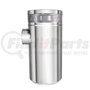 28201 by UNITED PACIFIC - Air Cleaner Housing - 15", Chopped, Stainless Steel, for Peterbilt