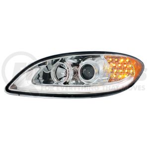 31175 by UNITED PACIFIC - Chrome Projection Headlight with Turn Signal / Light Bar for 2006-2017 International Prostar - Driver Side
