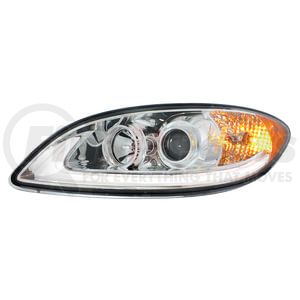 31179 by UNITED PACIFIC - Chrome Projection Headlight with LED Light Bar for 2006-2017 International Prostar - Driver Side