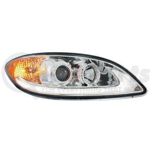 31180 by UNITED PACIFIC - Chrome Projection Headlight with LED Light Bar for 2006-2017 International Prostar - Passenger Side