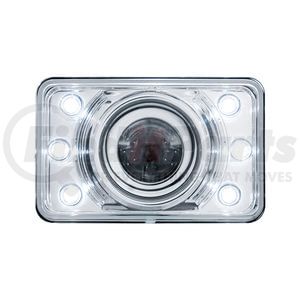 31375 by UNITED PACIFIC - Crystal Halogen 4" x 6" Low Beam Projection Headlight with 6 White LED Position Light
