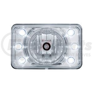 31376 by UNITED PACIFIC - Crystal Halogen 4" x 6" High Beam Projection Headlight with 6 White LED Position Light