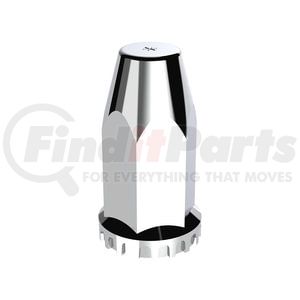 United Pacific 10572B Wheel Lug Nut Cover Wheel Lug Nut Cover - 33mm x 4", Chrome, Plastic, Extra Tall, with Flange,