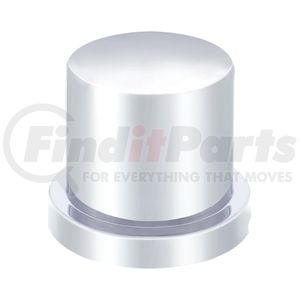 10758B by UNITED PACIFIC - Wheel Lug Nut Cover - 1 1/8" x 1.5", Chrome, Plastic, Flat Top, Push-On