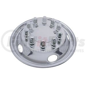 20317 by UNITED PACIFIC - Wheel Simulator Set - 22.5" O.D., Stainless, Front, 5 Vent Holes, Hub Piloted