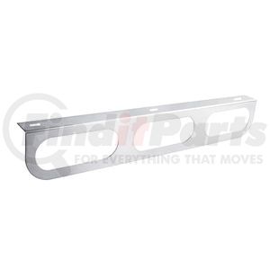 20407 by UNITED PACIFIC - Light Bar Bracket - Stainless, with Three Oval Light Cut-Outs