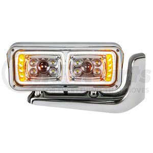 35776 by UNITED PACIFIC - 10 High Power LED Chrome Projection Headlight with Mounting Arm - Passenger Side