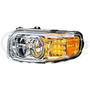 35794 by UNITED PACIFIC - LED Chrome Headlight with Turn/Position Light Bar for 2008-2023 Peterbilt 389 - Driver Side