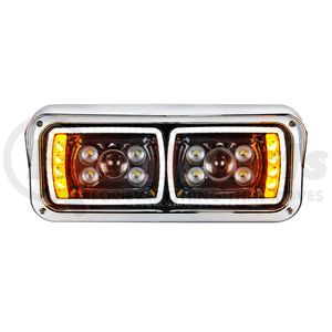 35826 by UNITED PACIFIC - 10 High Power LED Blackout Projection Headlight with Turn Signal/Position Light Bar - Passenger Side