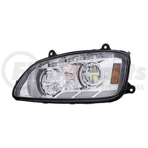 35879 by UNITED PACIFIC - LED Chrome Headlight with Sequential Turn Signal Light for 2008-2017 Kenworth T660 - Driver Side