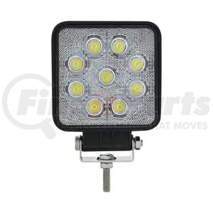 36618 by UNITED PACIFIC - Vehicle-Mounted Work Light - 9 High Power LED 4- 1/4" Square "Competition Series" Work Light - Flood