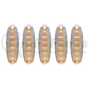 36822 by UNITED PACIFIC - Truck Cab Light - 6 Amber LED Cab Lights, for 2008-2017 Freightliner Cascadia, Clear Lens