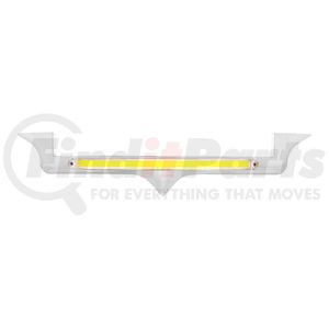 32712 by UNITED PACIFIC - Hood Emblem - Chrome, with 24 LED "Glo" Light Bar, Amber LED/Clear Lens, for Kenworth