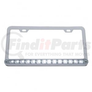 39781 by UNITED PACIFIC - License Plate Frame - Chrome, with 14 LED 12" Light Bar, White LED/Clear Lens
