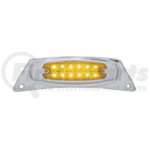 United Pacific 39870 Fender Fender Light Bracket - Chrome Die-Cast, with 12 LED Reflector Light, Amber LED/Amber Lens
